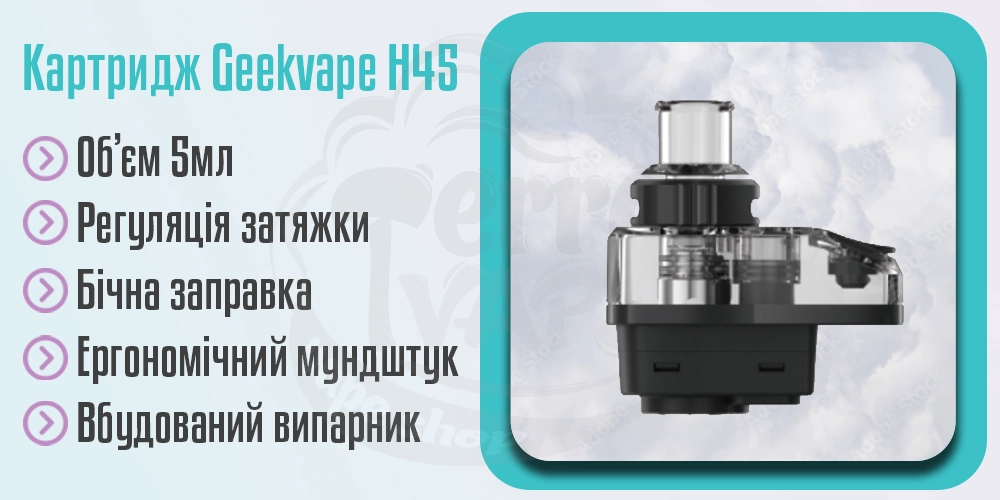 Основні параметри картриджів Geekvape H45